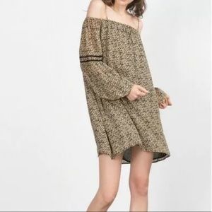 Zara off shoulder floral mini dress